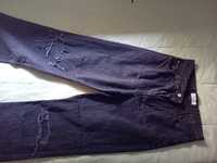 Jeans Wide Leg Preto Lavado Bershka 38