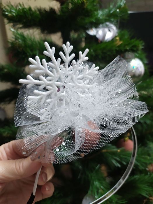 Обруч сніжинки ободок снежинки обруч цукерки
