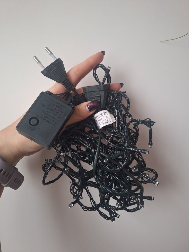 lampki LED choinkowe czerwone 100 lampek z programatorem