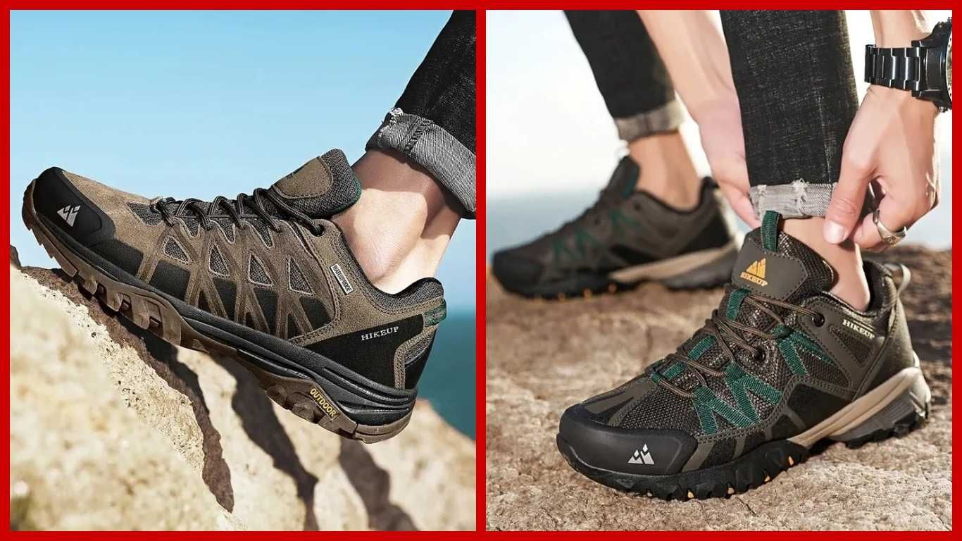 Новые мужские трекинговые кроссовки HikeUp (кожа, замша, сетка).
