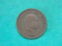 1104 - Carlos I: 5 réis 1906 bronze, por 0,50
