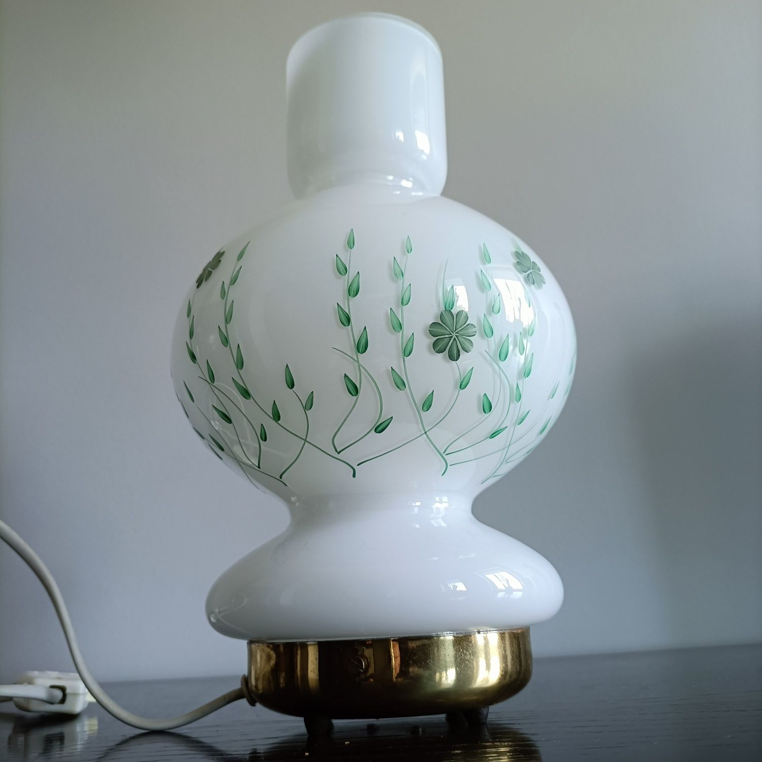 Stara lampka,Niemcy - PRL, vintage, retro,szklany klosz , design