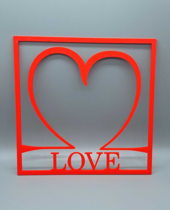 Serce, Love, w ramce, 2D, dekoracja