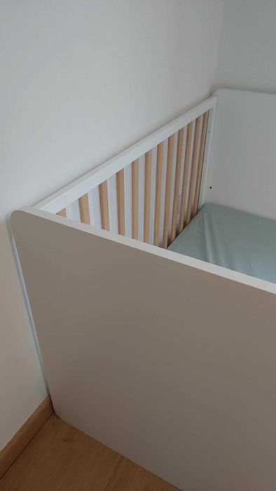 Berço evolutivo Trama + colchão e roupa de cama + Kit Cosleep