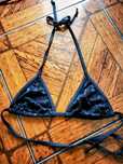 Nieużywana góra od bikini stroju kąpielowego czarna jakby koronka S/M