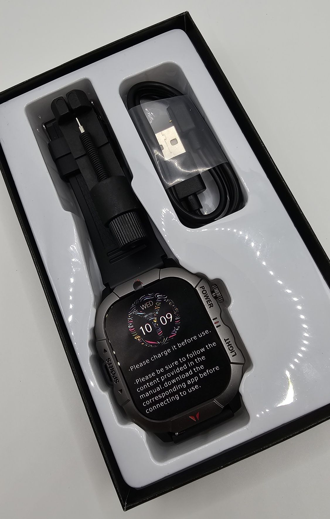 Czarny duży zegarek na rękę męski Smart watch X31