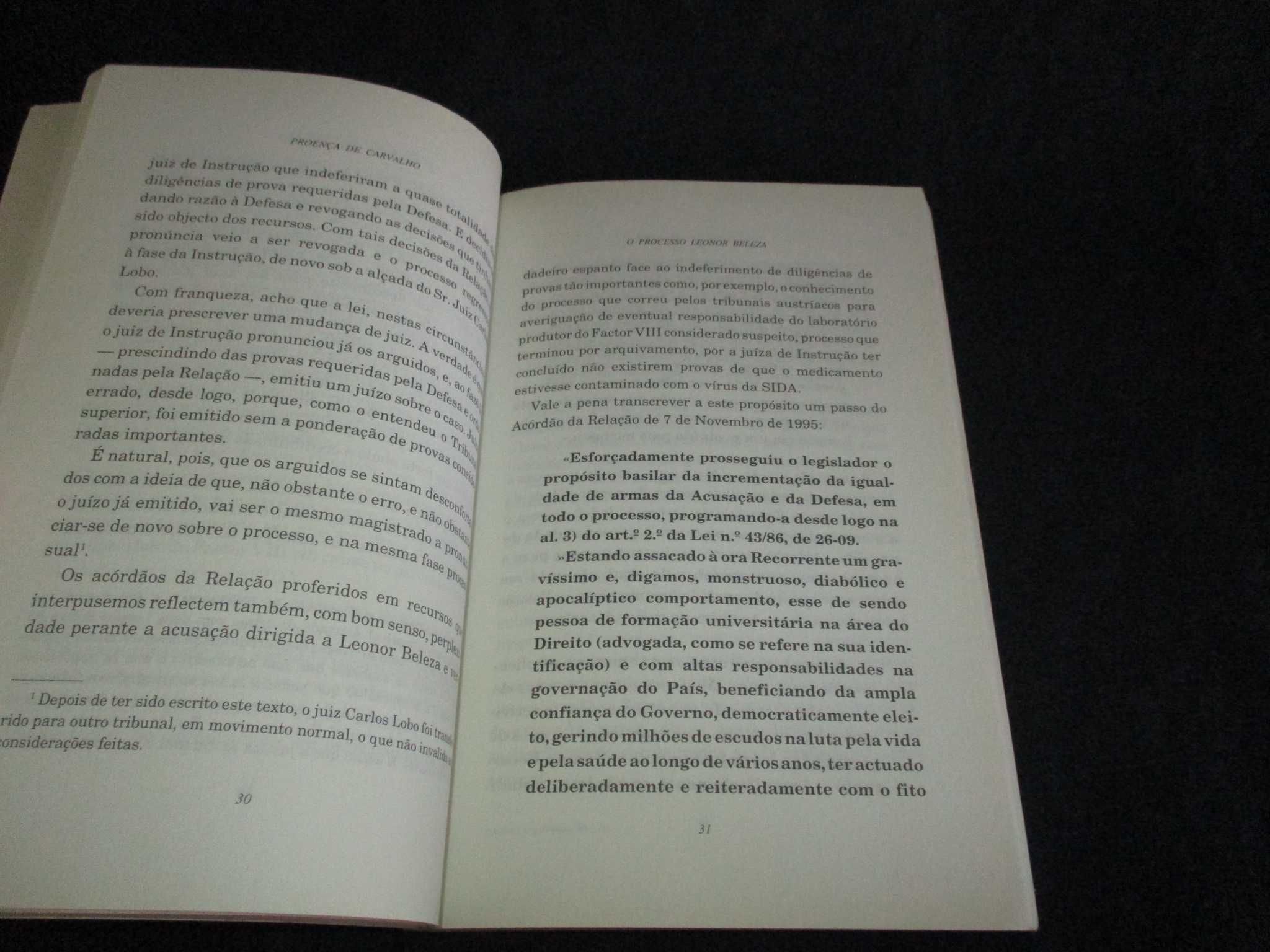Livro O Processo Leonor Beleza Proença de Carvalho