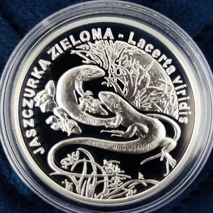 Jaszczurka zielona 20 zł 2009 r. + 2 zł Jaszczurka zielona + folder