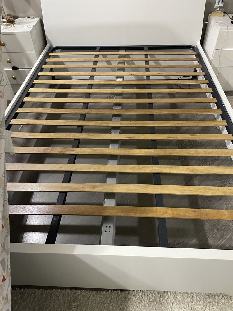 Estrutura cama branco com estrado 140x200 - Askvoll ikea