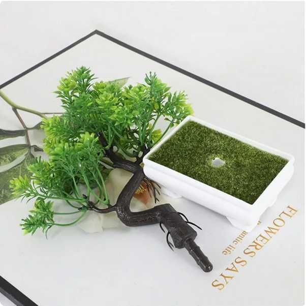 Sztuczna roślina Bonsai Mały w doniczce, dekoracja do domu.