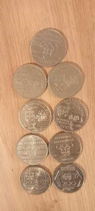 Lote 9 moedas de 200 escudos comemorativas