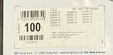 Łańcuchy śniegowe Koenig CG-9 gr.100