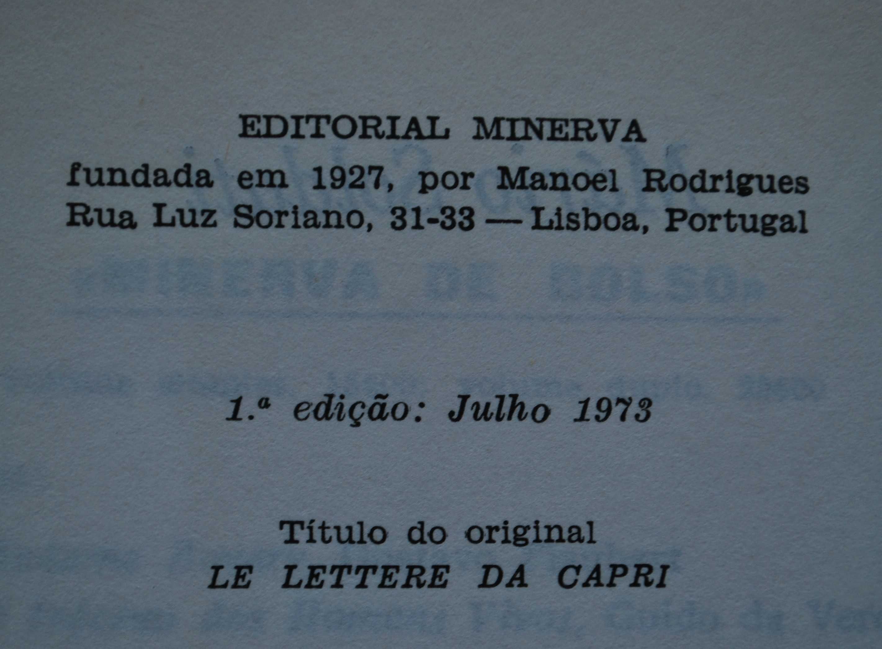 Cartas de Capri de Mário Soldati (1.ª Edição 1973)