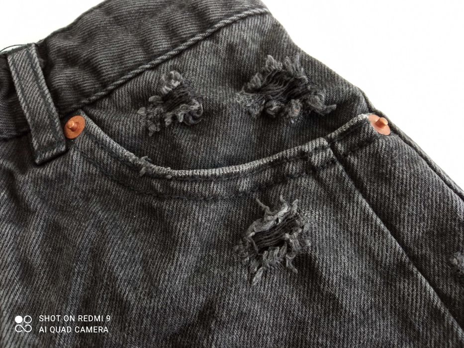 Pull&Bear - calção curto de ganga preta -tamanho 32