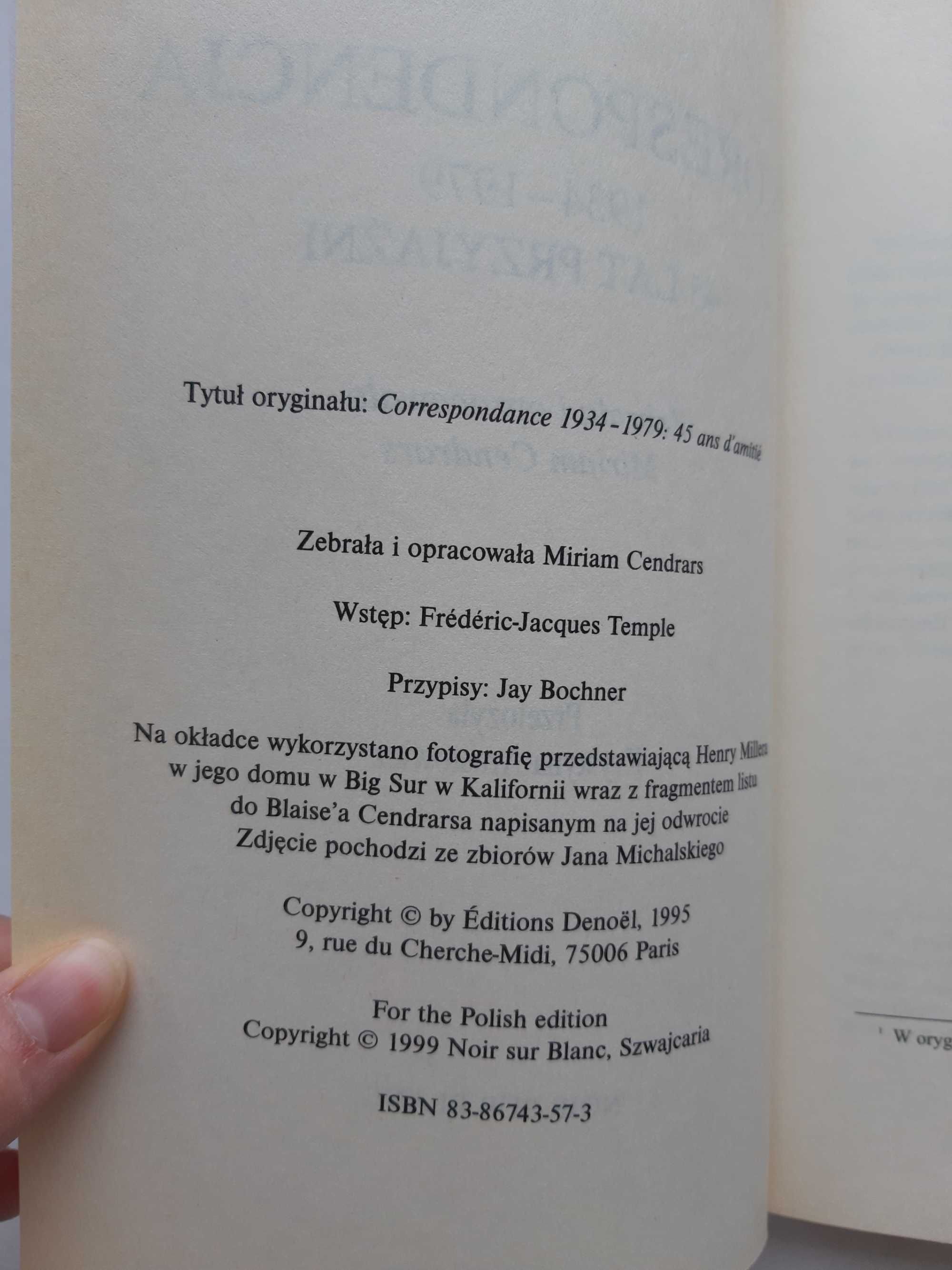 Korespondencja 1934 - 1979 - Blaise Cendrars, Henry Miller
