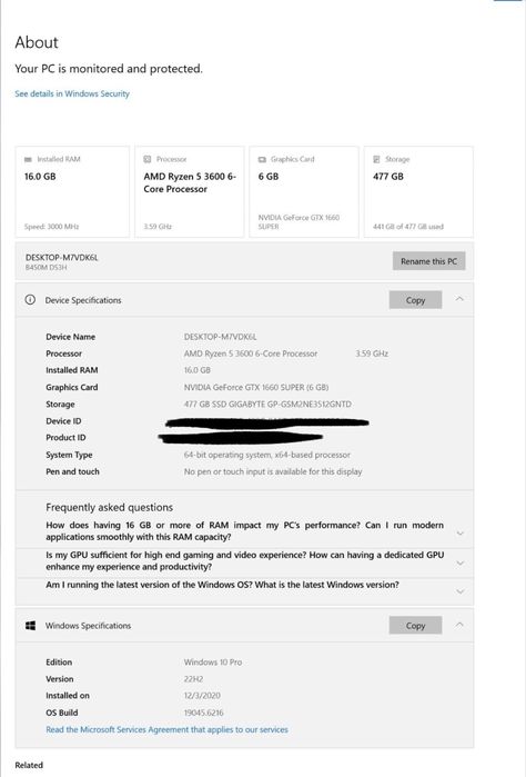 Pc desktop com windows 10