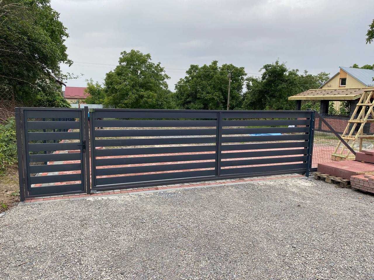 Продам ворота відкатні зашивка " ранчо" шир.3500 вис.1700