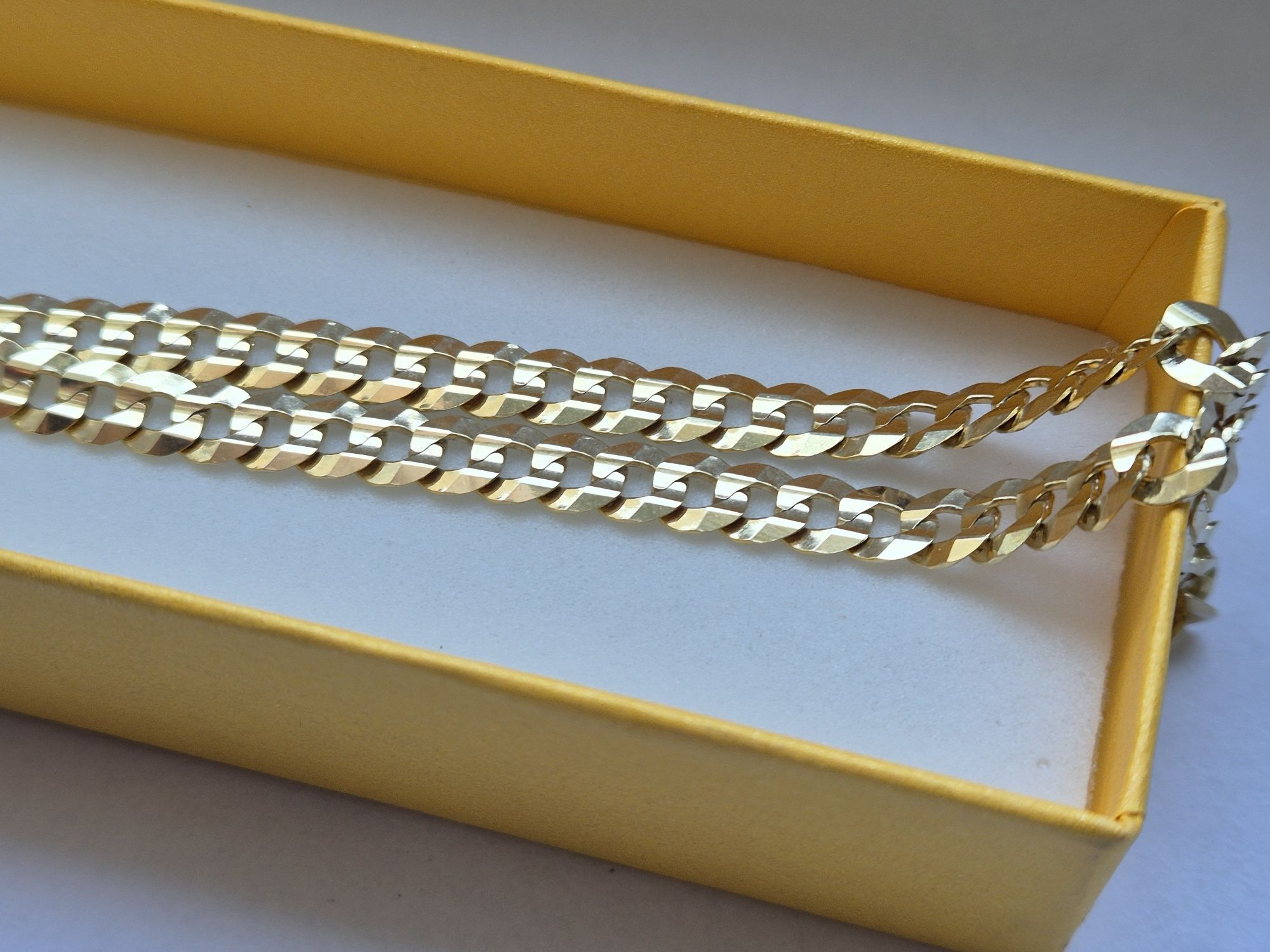 Klasyczna pełna pancerka szlif diamentowy złoto 585 okazja cena Kraków
