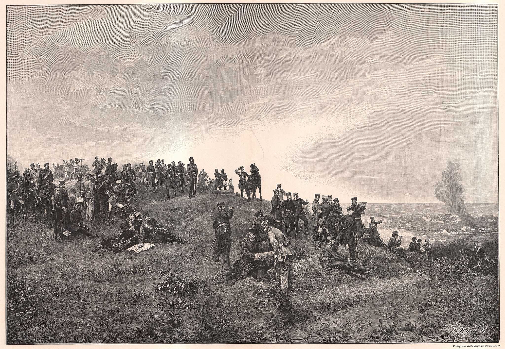 Bitwa pod Sedanem. Kapitulacja. Duży drzeworyt 1895 r. autentyk