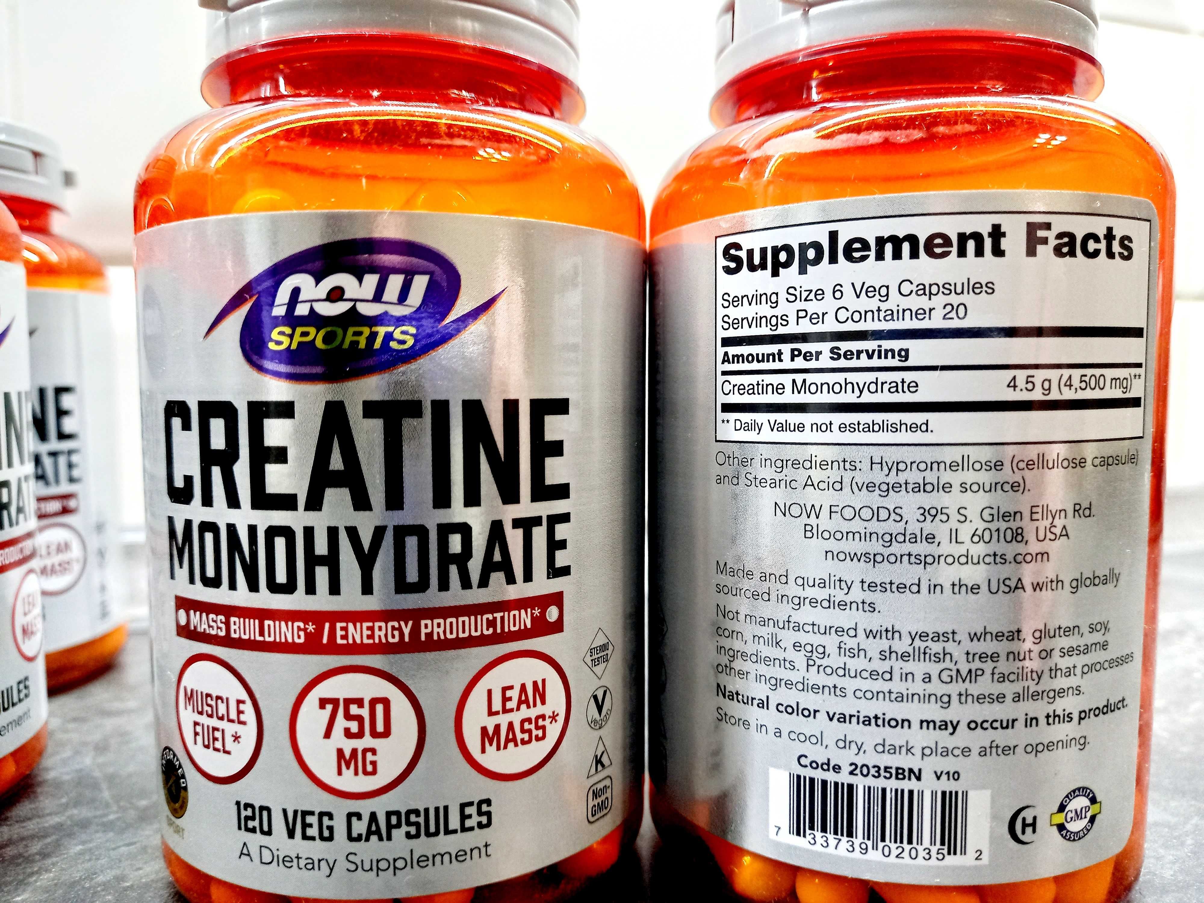 Now Foods, Creatine Monohydrate 750 мг (120 капс.), креатин моногидрат