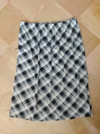 Nowa spódnica w kratkę 46 biało czarna wiskoza