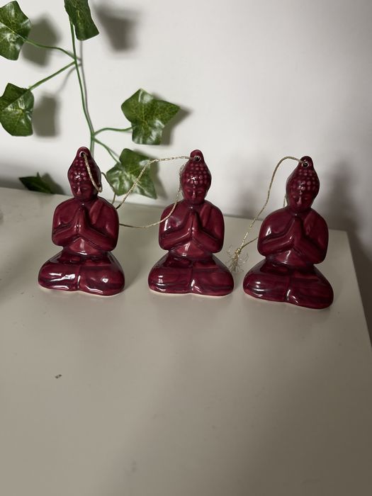 3 figurki medytującego Buddy – dekoracja, orientalny klimat