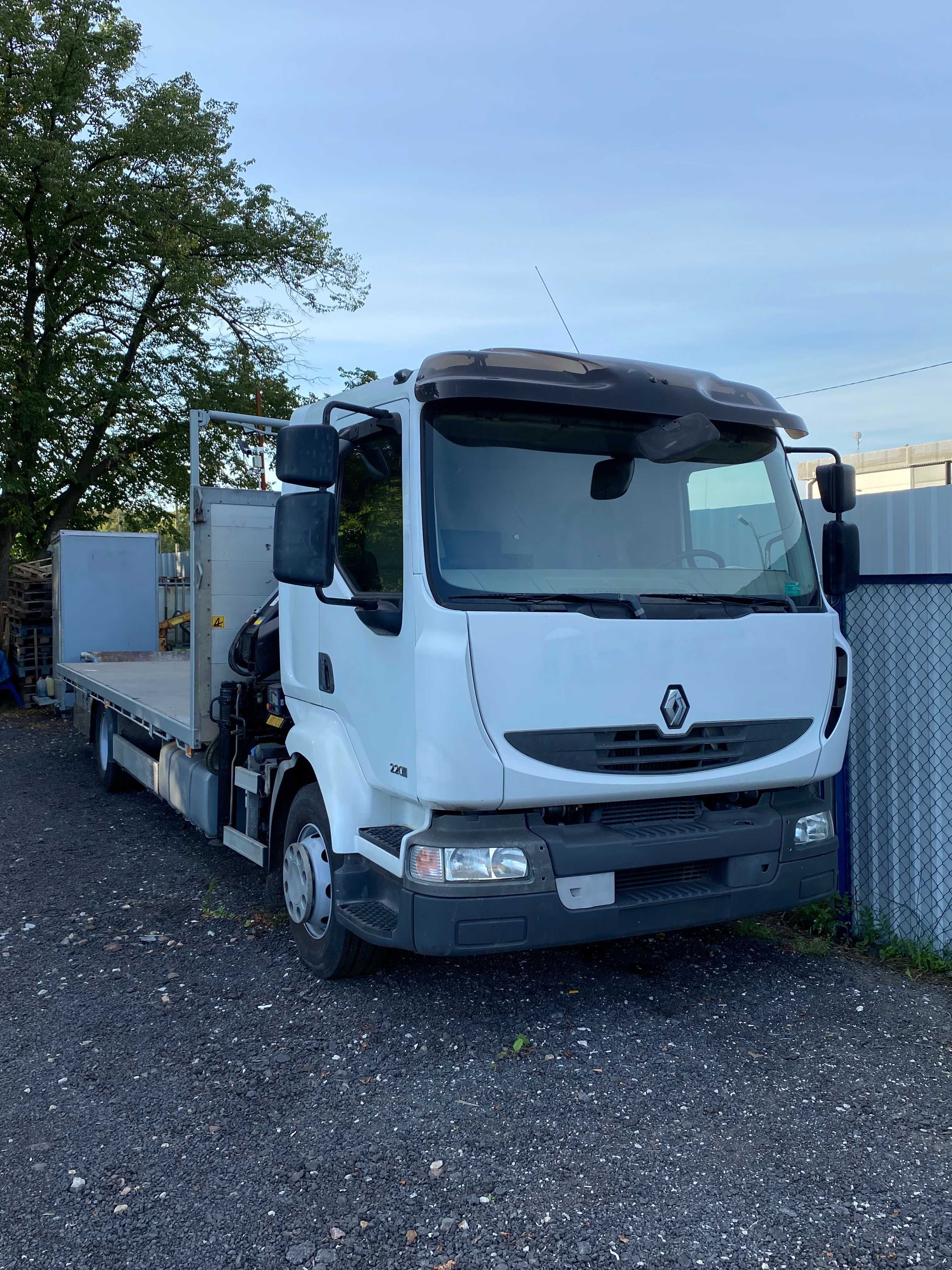 Renault Midlum 220 platforma + dźwig Hiab 077 Duo