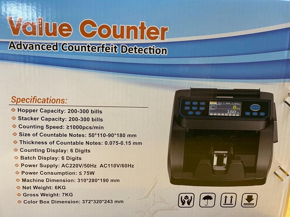 Máquina de Contar Notas (Misturadas) Lê o Valor/Conta/Controla Falsas