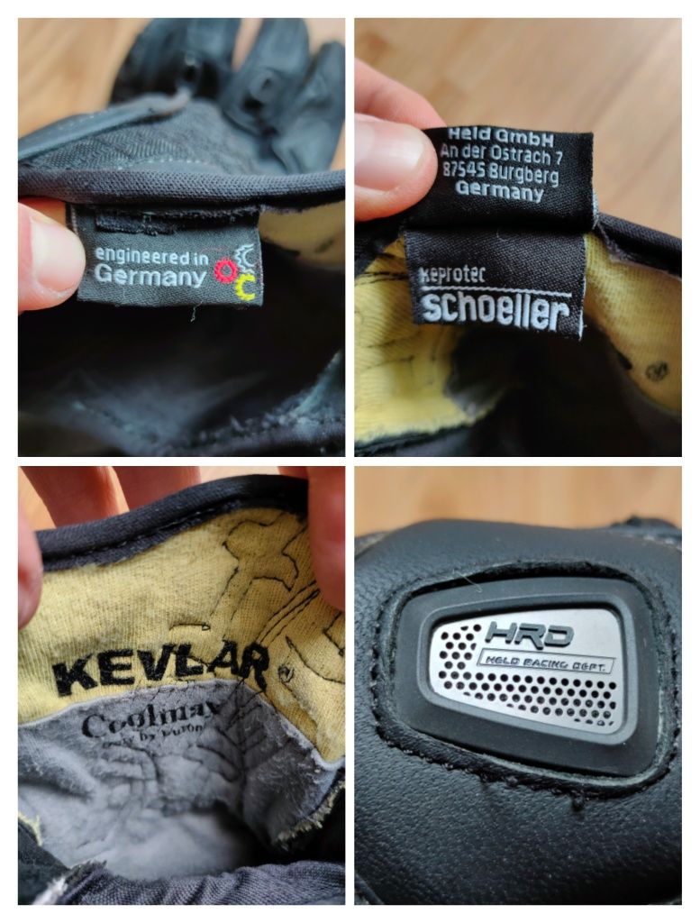 Шкіряні мотоперчатки Held Germany Kevlar keprotec L-XL мото рукавиці