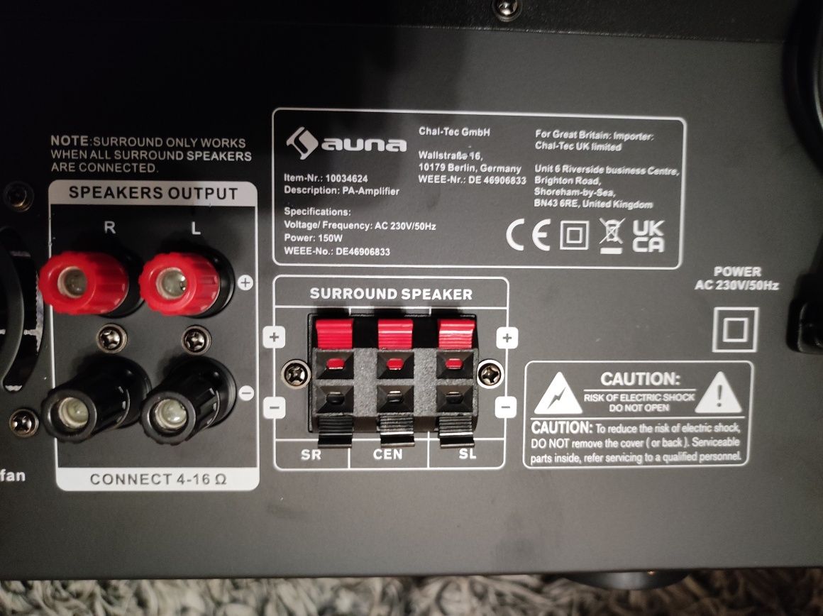 Wzmacniacz AMP-3800 bt black 150W