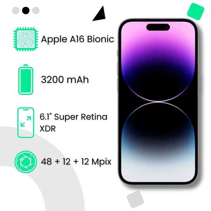 HIT/iPhone 14 Pro 128 GB  Space Black/Gwarancja 24 msc/
