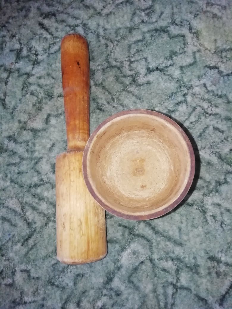 Ступка с толкушкой, толкушка для винограда. ссср.