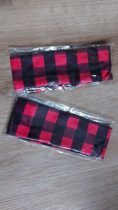 Opaska na głowę dla niemowlaka, czarno czerwona krata