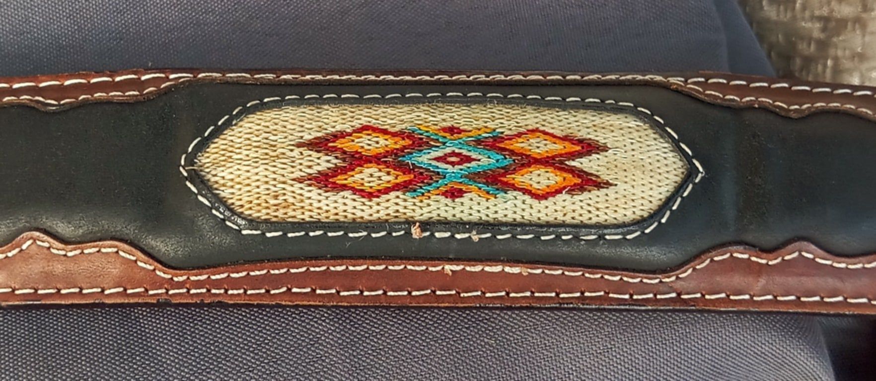 Pas skórzany pasek hippie vintage navajo
