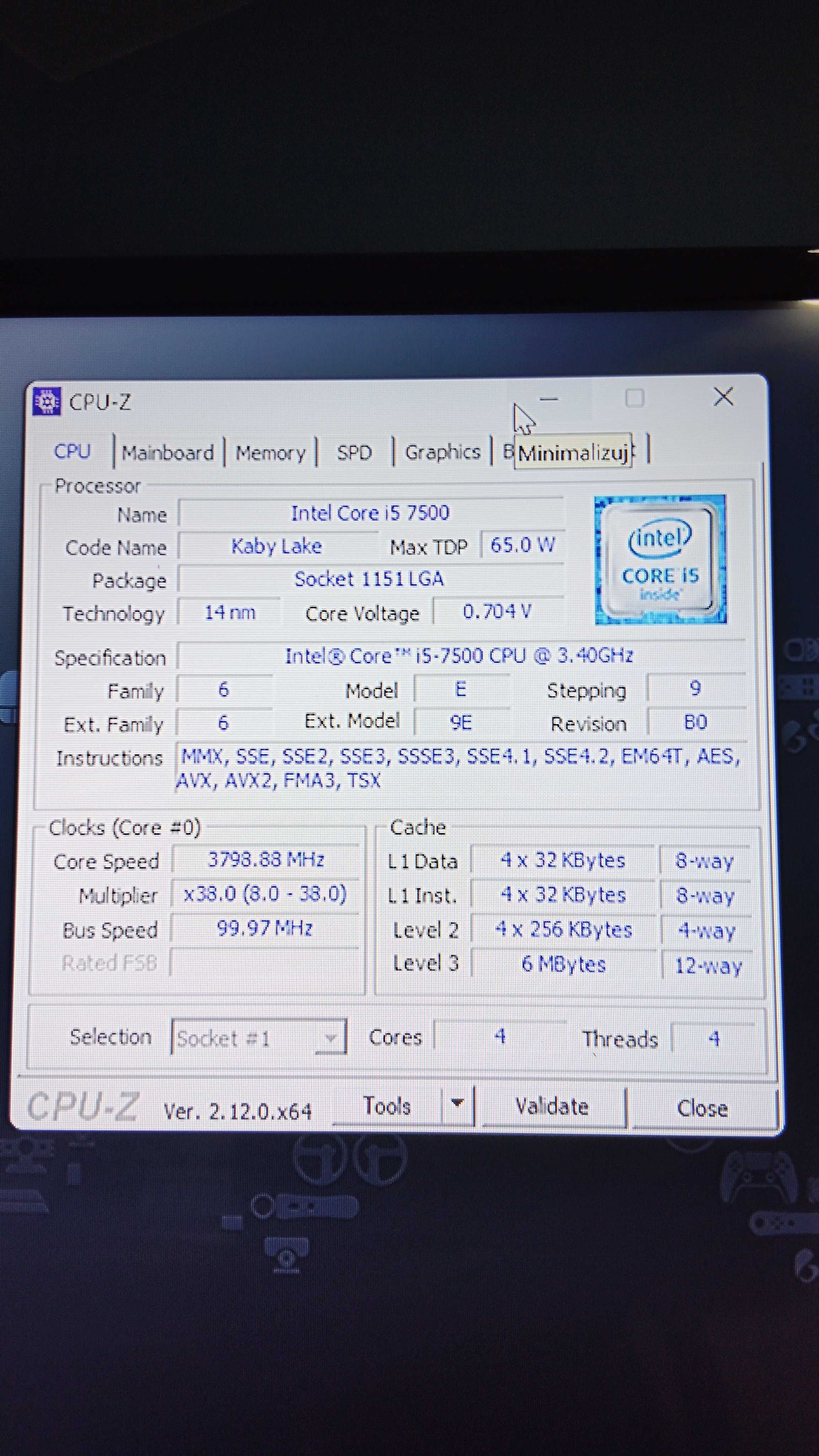 i5 7500 3,4GHz DDR4 16GB GeForce GTX 970/4GB Obudowa Zalman
