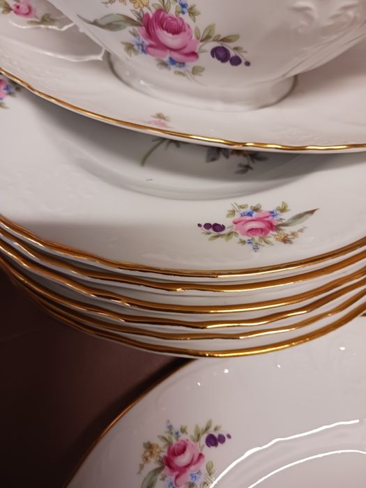 Serwis obiadowy kwiaty Czechoslowacja Bernadotte