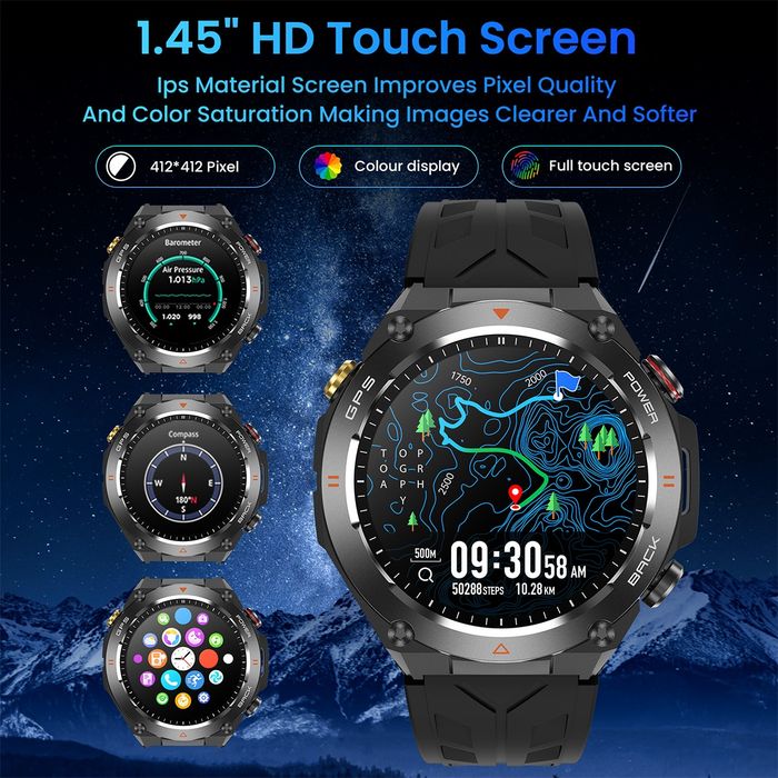 Смарт годинник CK82 з підтримкою Української мови + Компас + GPS