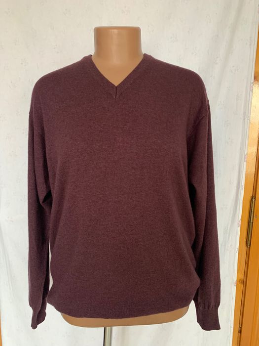 Вовняний бордовий светр бренду Christian Berg з чоловічого плеча.
