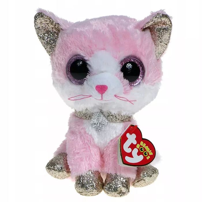 Beanie Boos Fiona. Różowy kot, 15 cm. Meteor