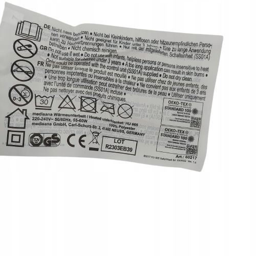 Medisana Hu 665 Podgrzewany Koc, 150 X 80 Cm