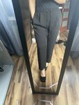 Eleganckie luźne spodnie do biura w gumkę z wysokim stanem xl