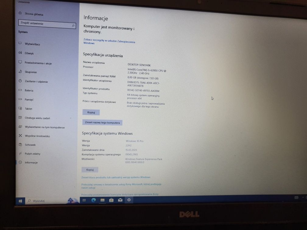 Dell latitude 3570 Intel Core i5 15 cali 8 GB ram-u
