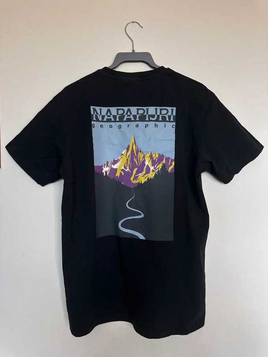 Napapijri Durand GeoGraphic T‑Shirt czarny, stan bardzo dobry