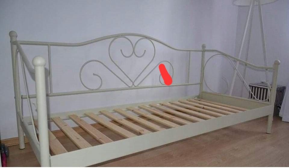 Rama łóżka młodzieżowego Ringe 90x200 biel stal