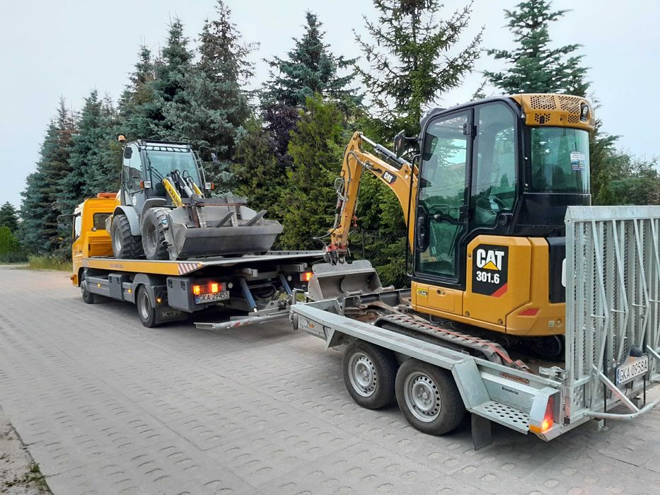Wynajem wynajmę lawetę przyczepę 4,5 m  DMC 3000 do samochodu, koparki