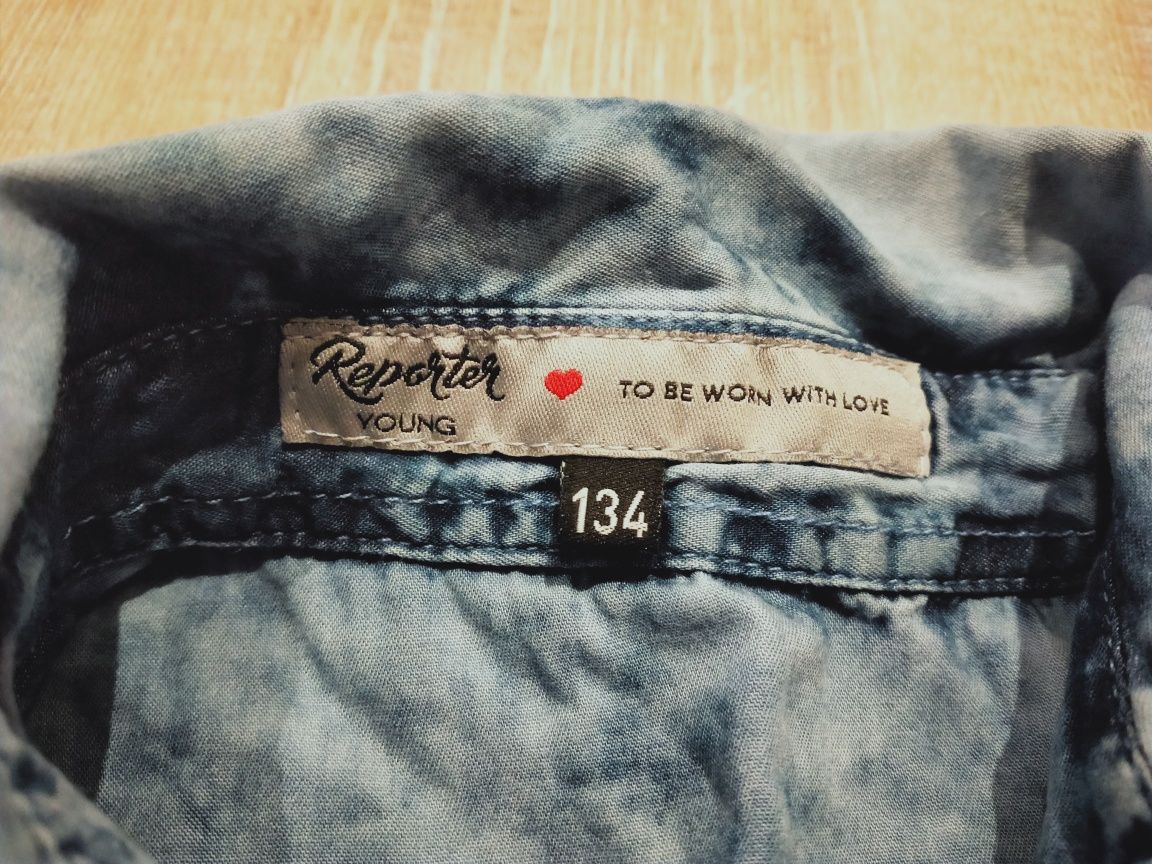 J.nowa koszula jeansowa vintage dla dziewczynki Report Young r.134cm