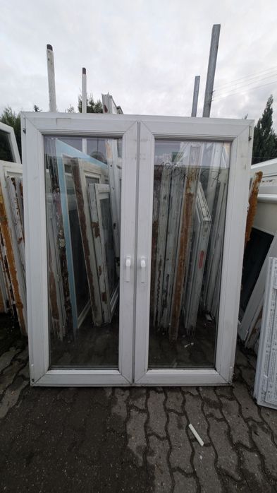 KR HAUS okno 135x160 kamieniczne DWUSKRZYDŁOWE używane drzwi POZNAŃ