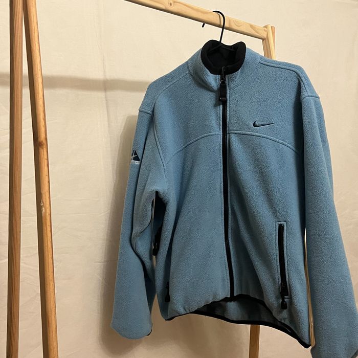 Вінтажна фліска Nike пастельно блакитного кольору