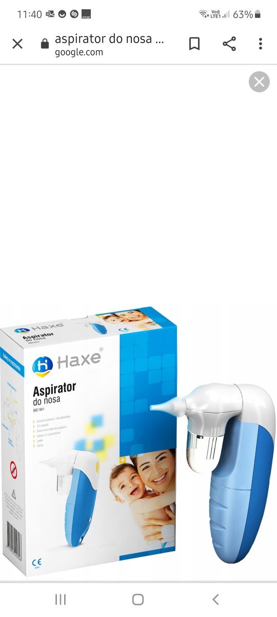 Aspirator do noska dla dzieci Haxe