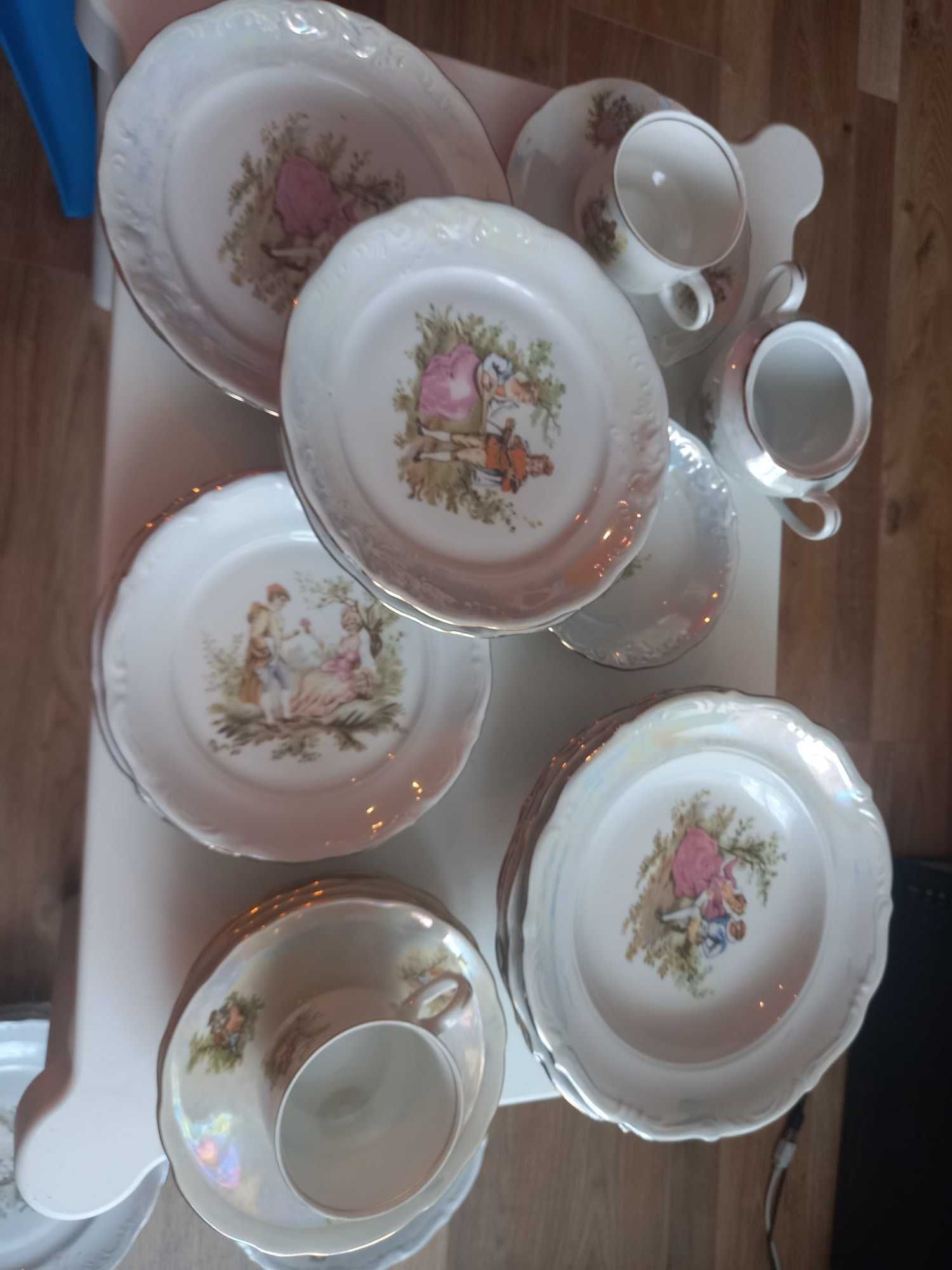 Duży zestaw serwis obiadowy porcelana Wałbrzych Ćmielów